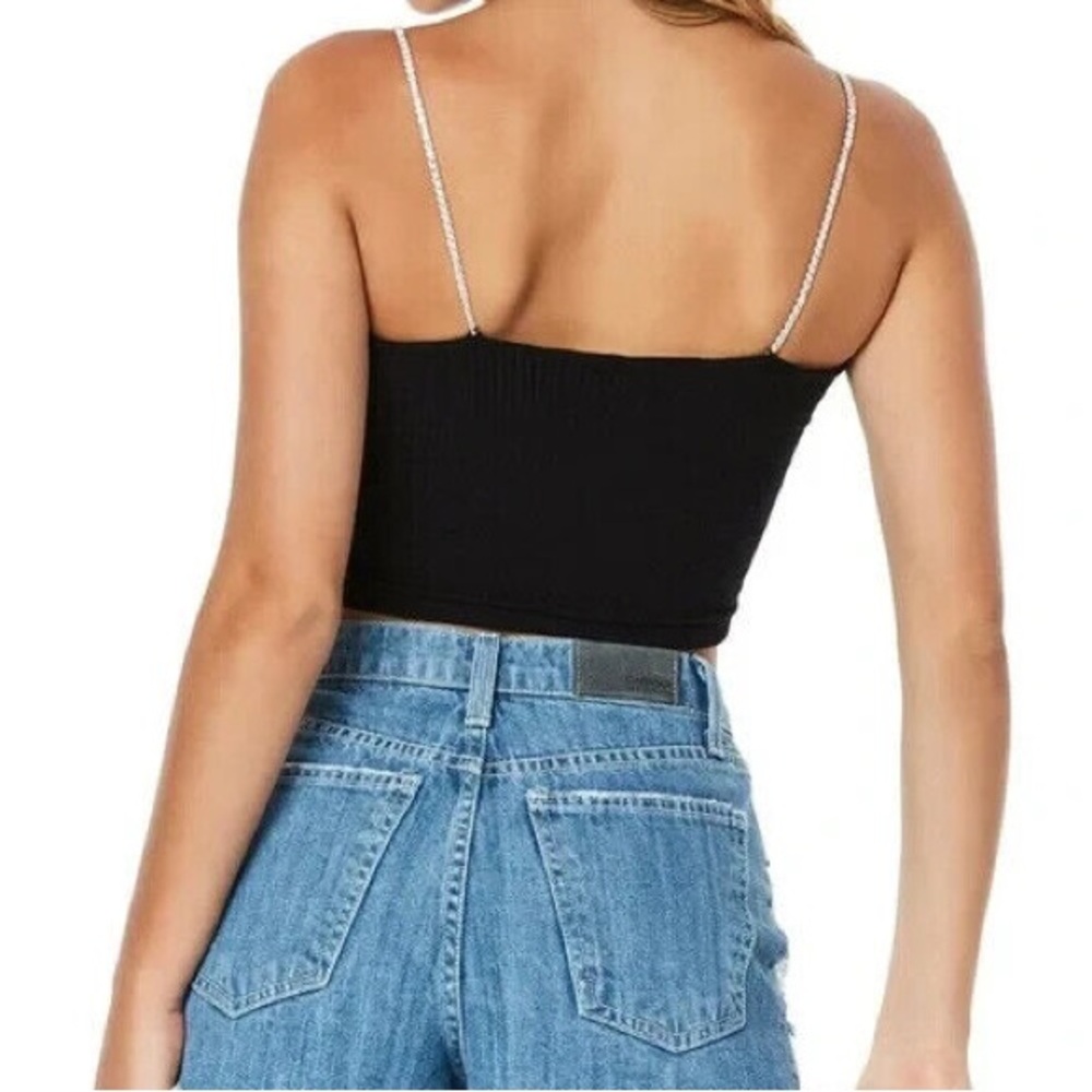 Emma & Sam Rhinestone Strap Crop Top - Picture 2 of 7